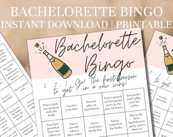 Bachelorette Party Game | Bachelorette Bingo | Bach Party | PRINTABLE Instant Download | Bachelorette Drinking Game