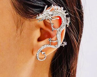 Tiny dragon mint ear cuff
