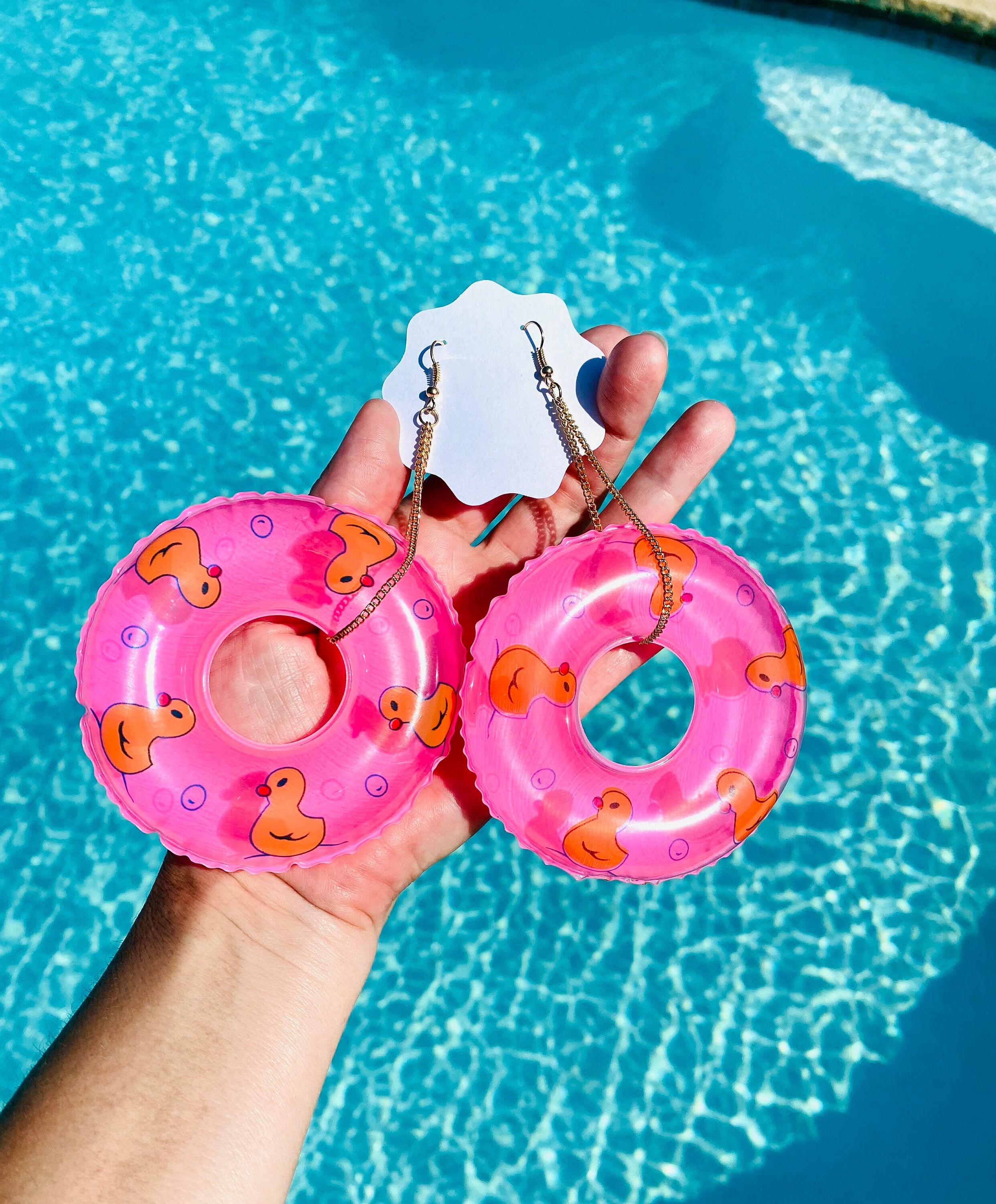 Mini Pool Floaty Earrings, Choose Color, Mini Floatie Earrings, Vacat…