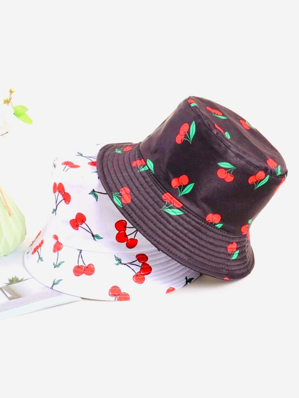 Cherry Bucket Hat & Cherry Earrings Gift Set Choose Hat Color | Etsy