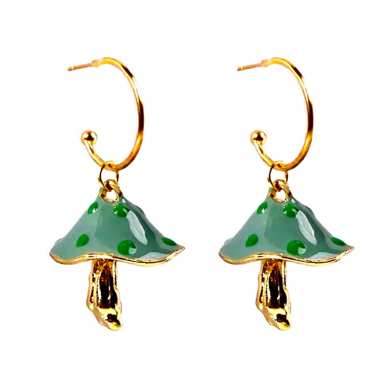 Cute Mushroom Earrings Choose Color Dangle Mushroom Etsy