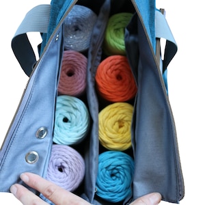 Yarn Storage Bag Craft Organizer BLUE image 6