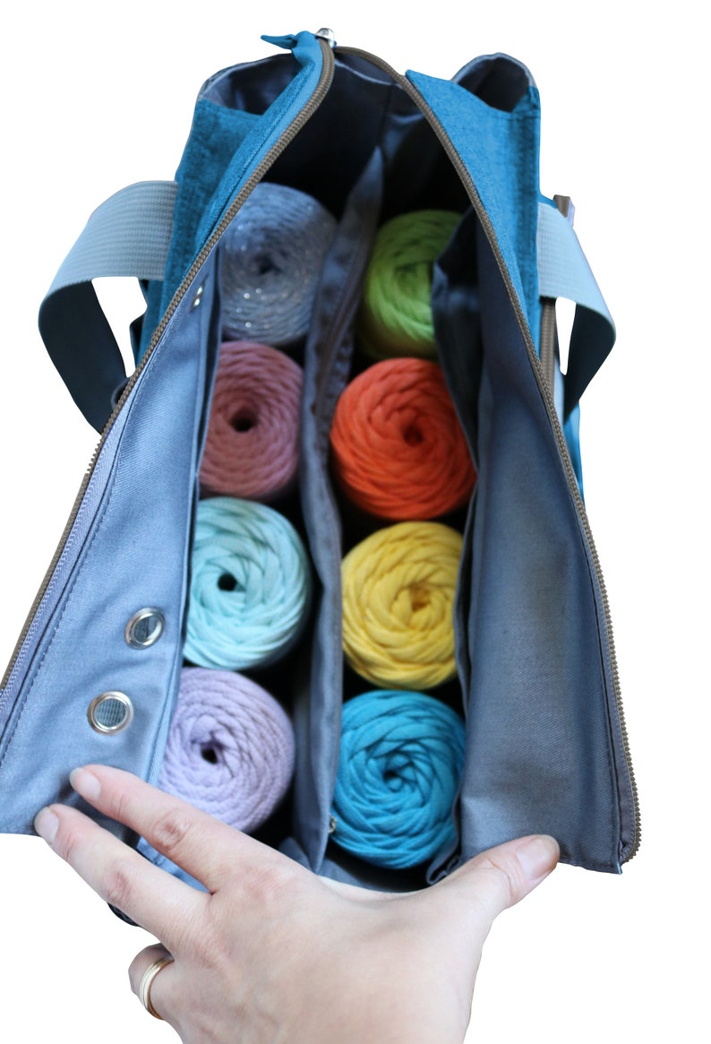 Yarn Storage Bag Craft Organizer BLUE image 6