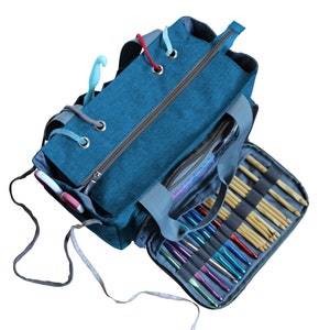 Yarn Storage Bag Craft Organizer BLUE image 4