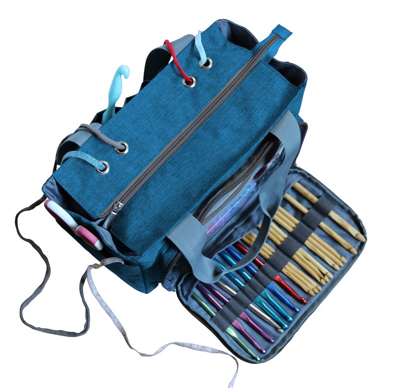 Yarn Storage Bag Craft Organizer BLUE image 4