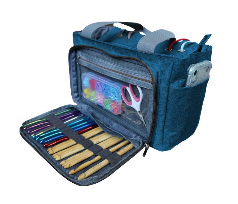 Yarn Storage Bag Craft Organizer BLUE image 1