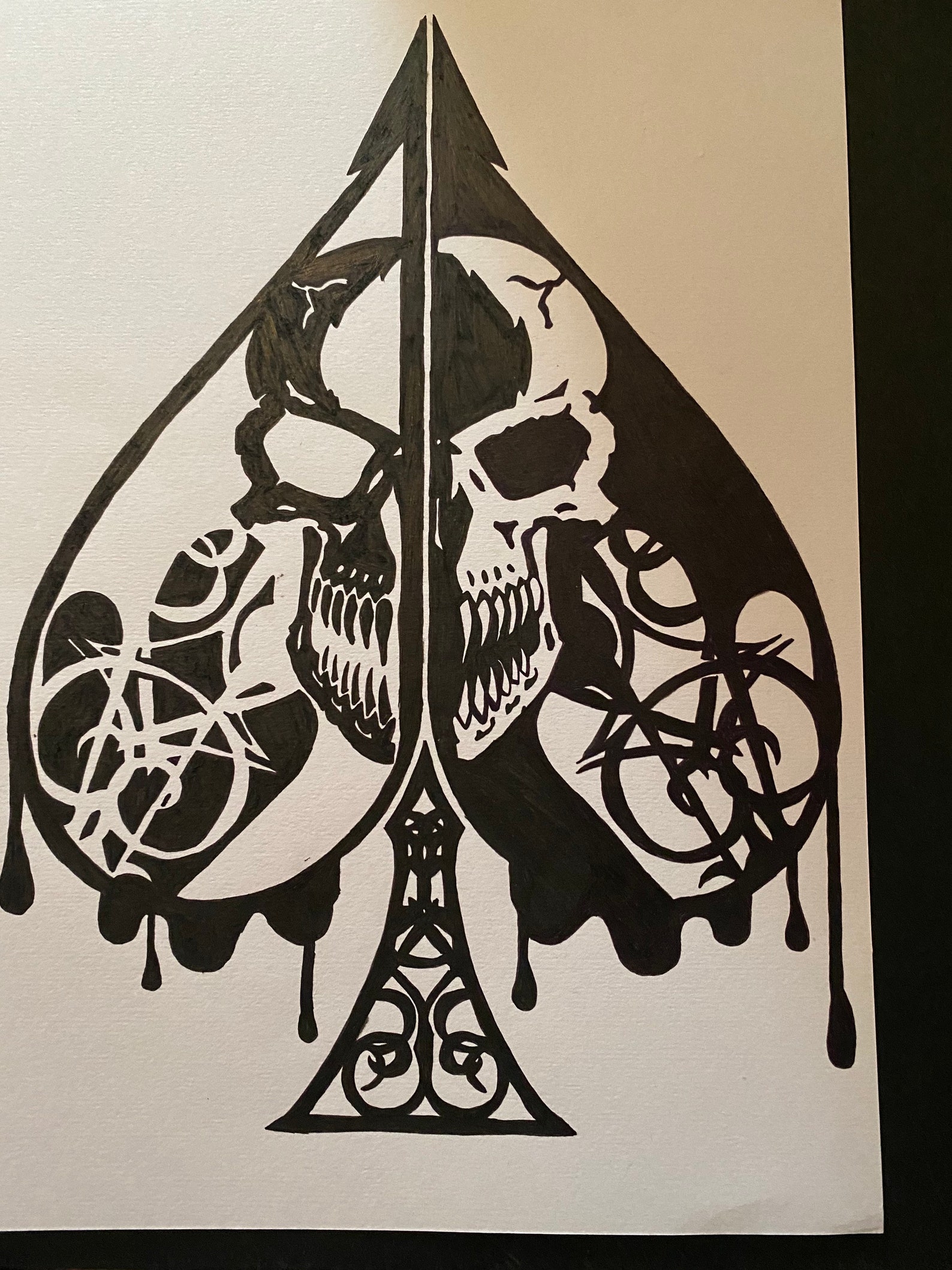 Skull Ace of spades Etsy