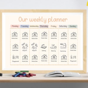 Tablero matutino / planificador semanal / planificador visual / Calendario infantil /Autismo / Neurodiverso / Montessori / Educación en casa / Educativo