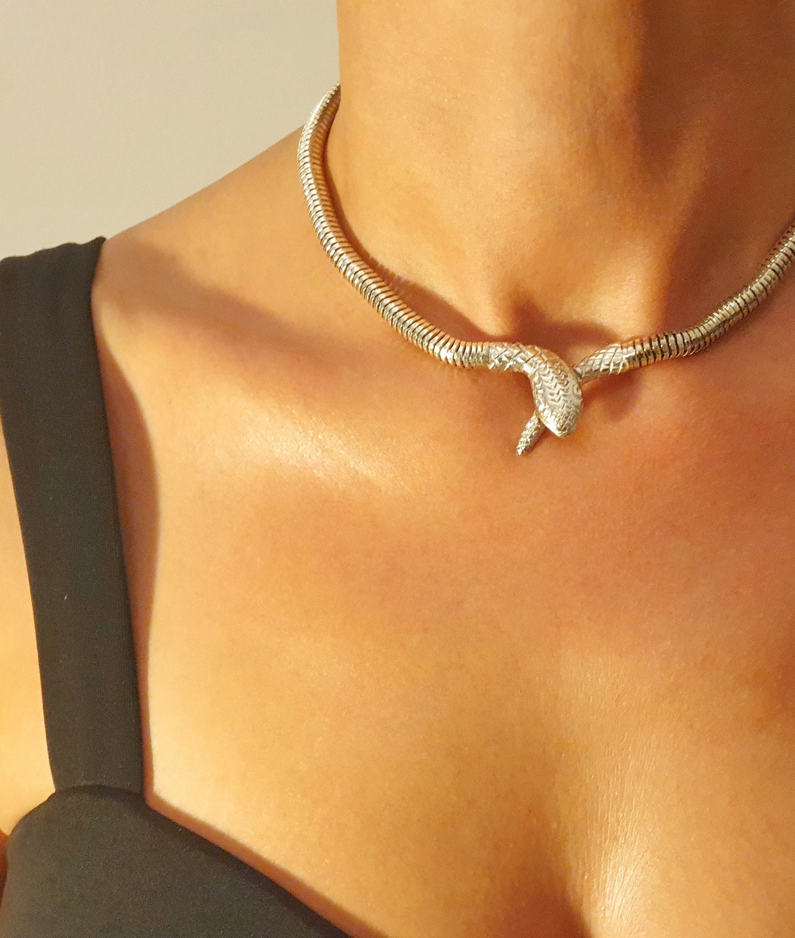 silver snake choker