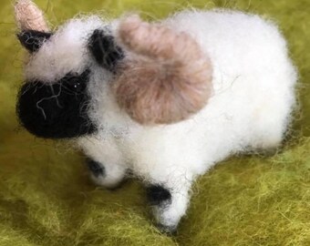 Felted Valais blacknose sheep