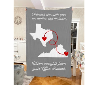 Long Distance Friendship, Colleague Leaving, Moving Away Gift, Leaving Home Gift, Long Distance Best Friend Gift, Custom States Blanket