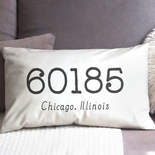 Long Zip Code Pillow Etsy