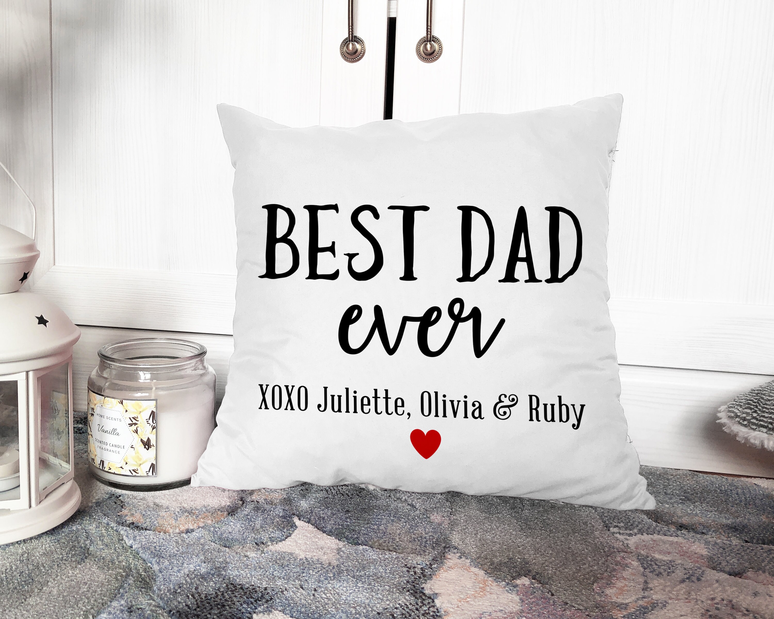 Custom Father's Day Pillow Gift for Dad from his Children Etsy