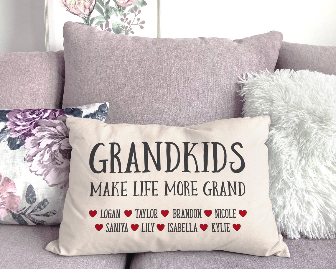 Personalized Pillow for Grandma and Grandpa Grandchildren Etsy