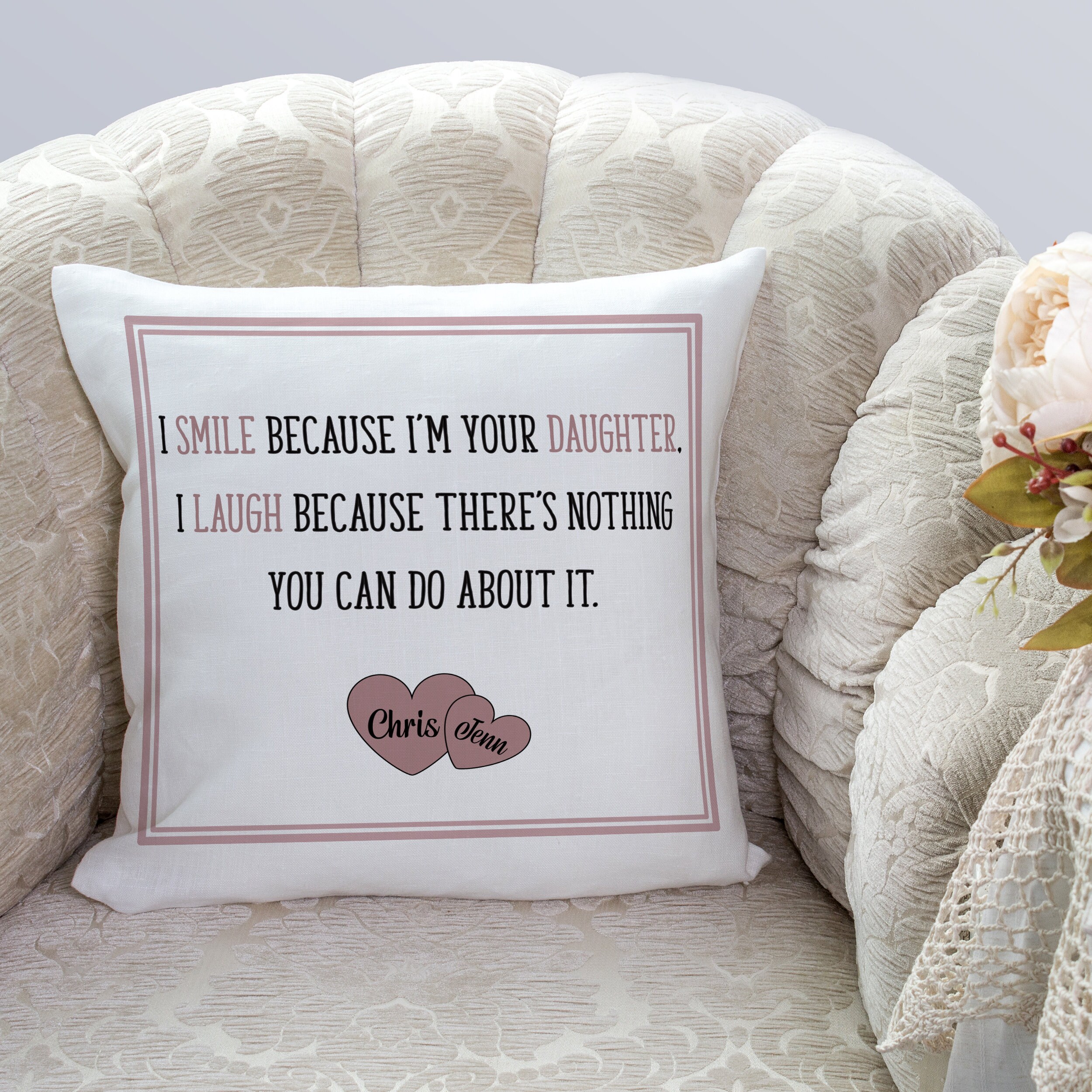 Mother's Day Throw Pillow Mom Daughter Love Gift Etsy