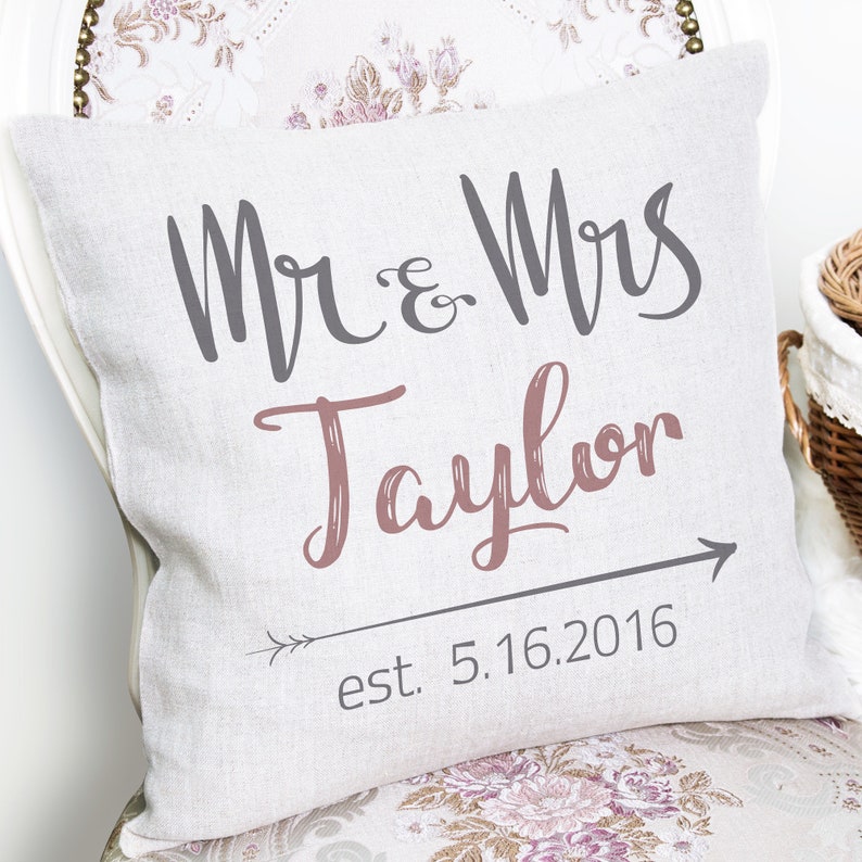 Personalized Wedding Throw Pillow Custom Mr and Mrs Pillow Etsy
