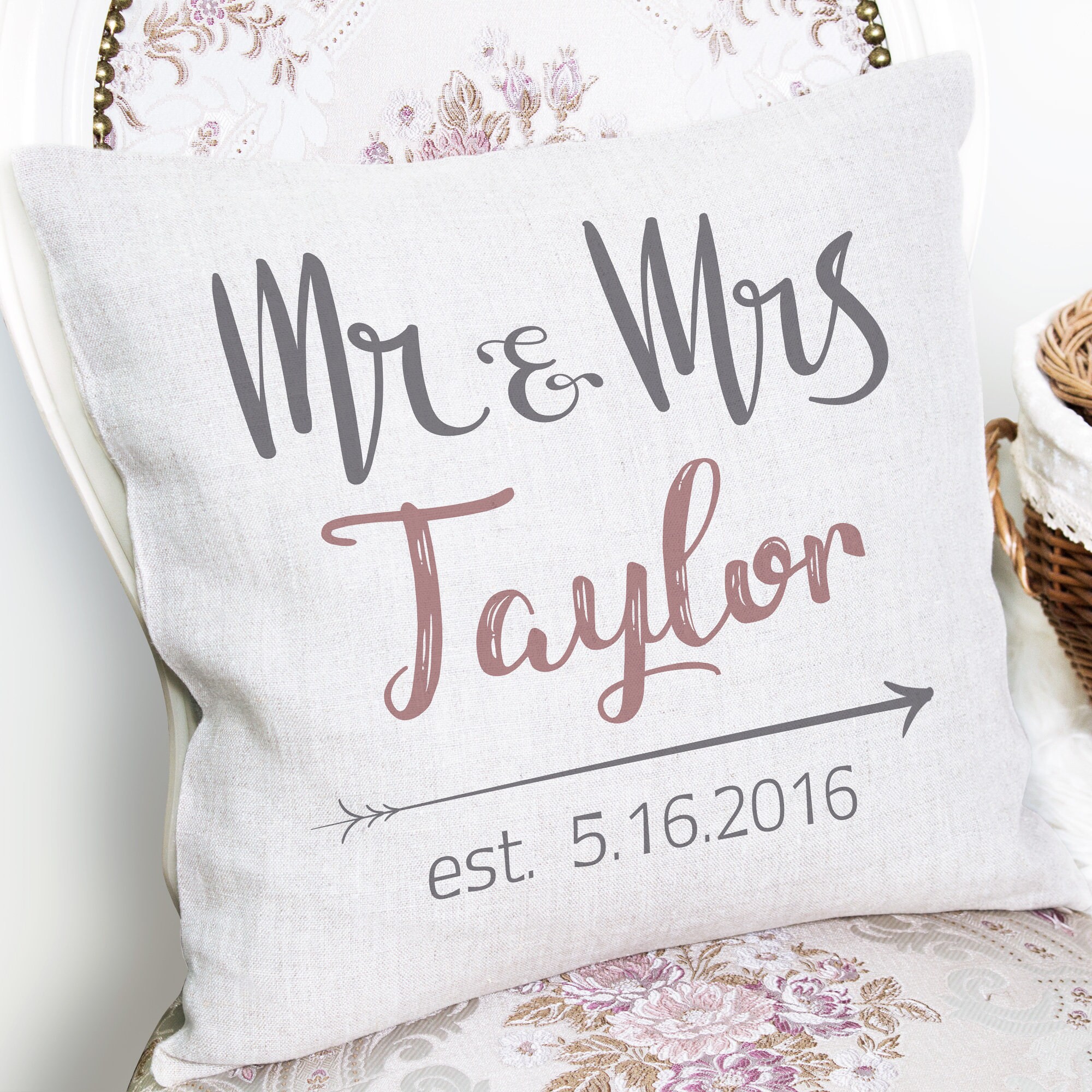 Personalized Wedding Throw Pillow Custom Mr and Mrs Pillow Etsy
