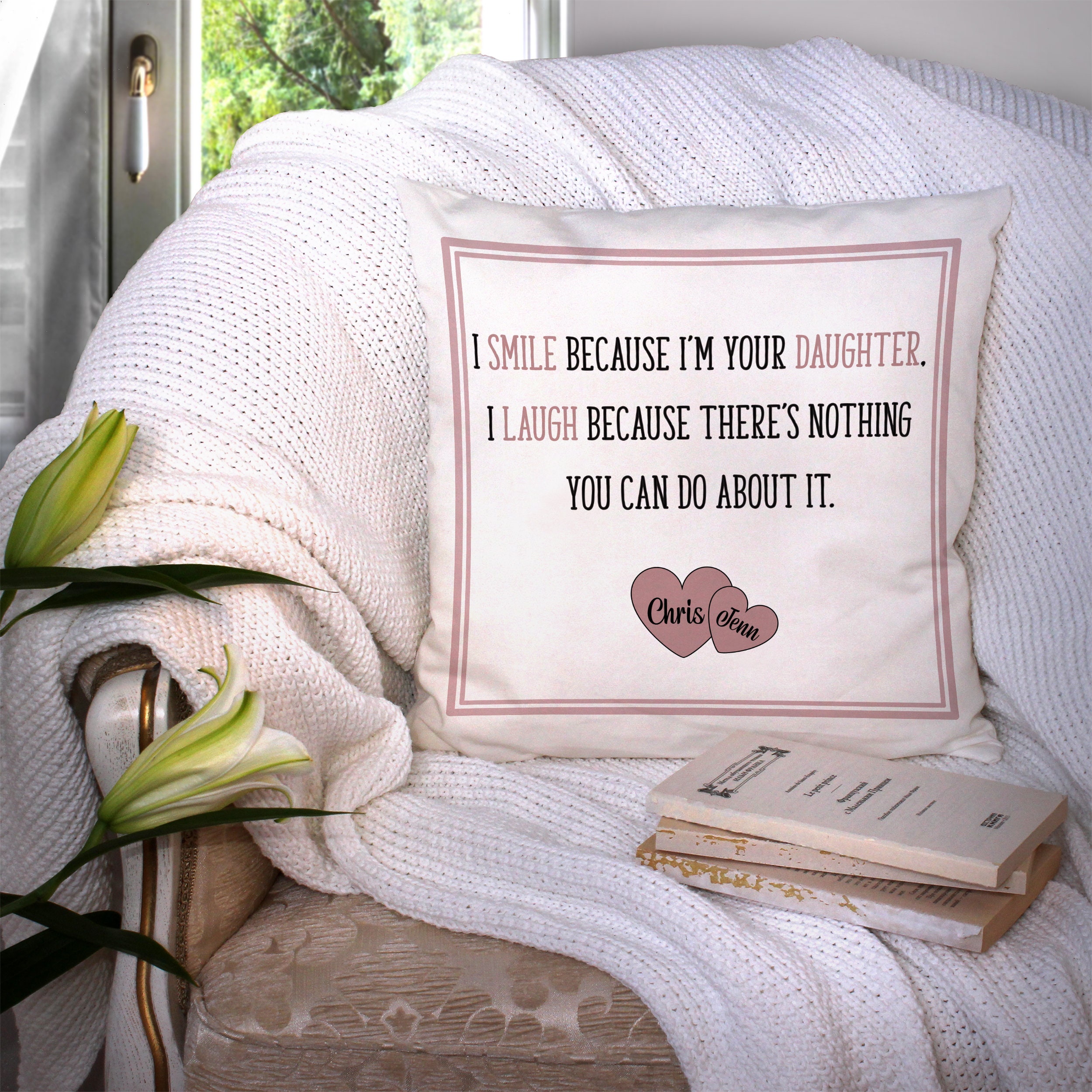 Mother's Day Throw Pillow Mom Daughter Love Gift Etsy