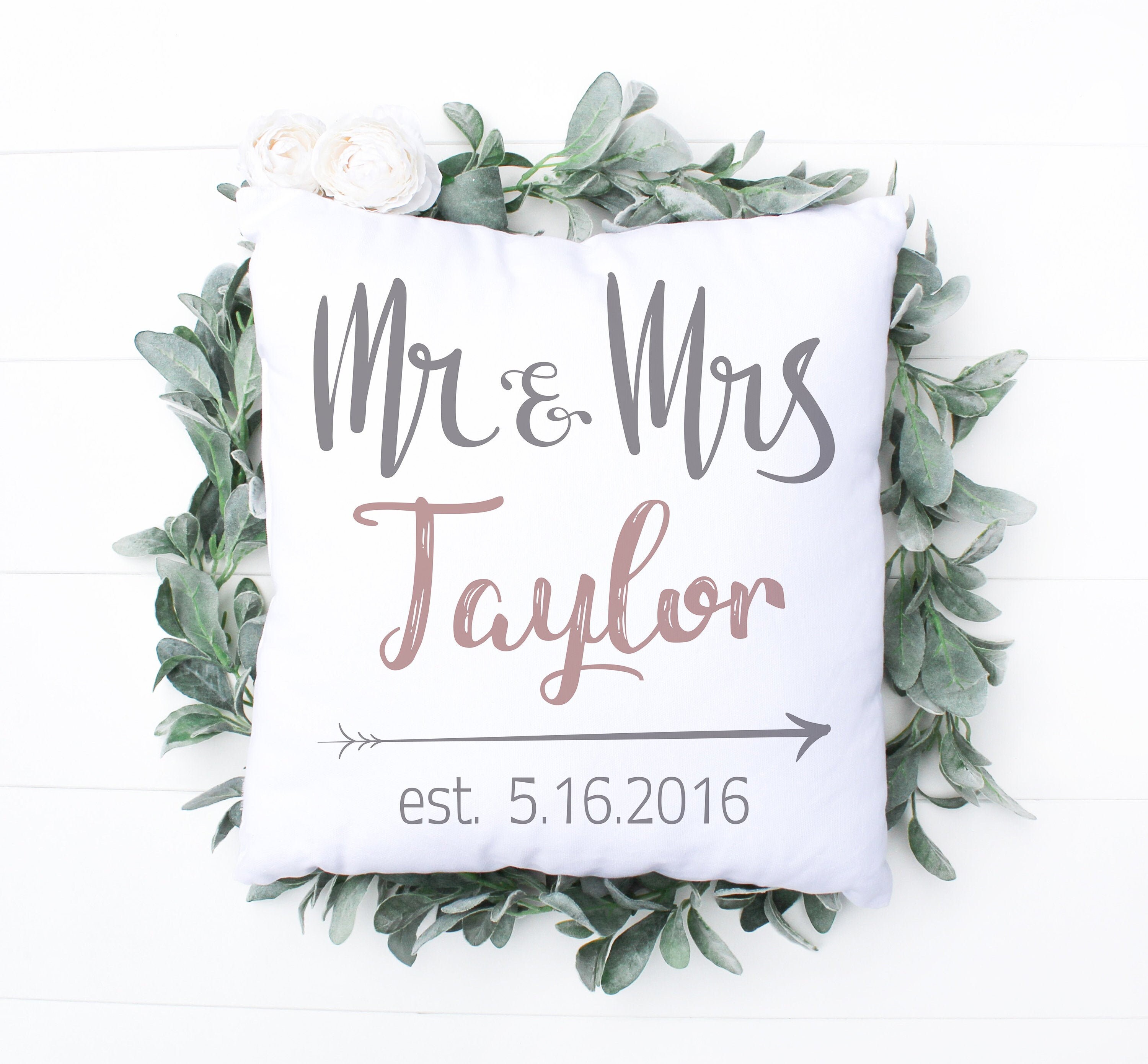 Personalized Wedding Throw Pillow Custom Mr and Mrs Pillow Etsy