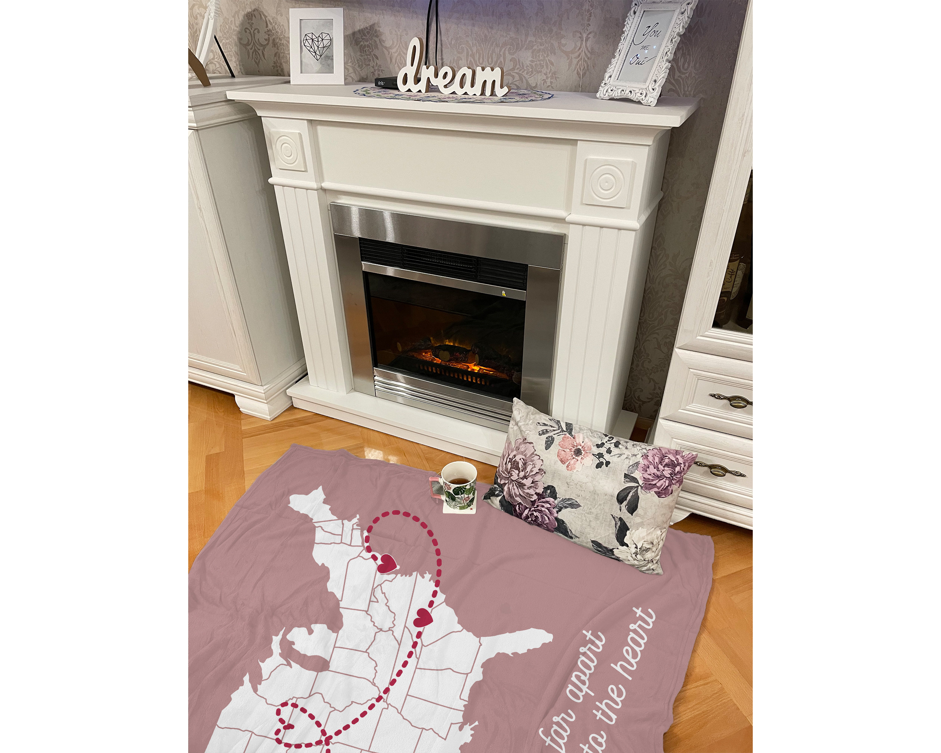 Long Distance Family Gift, Personalized Blanket for Mom, Custom State to State, Multiple States Custom Blanket Family Gift, Christmas Gift