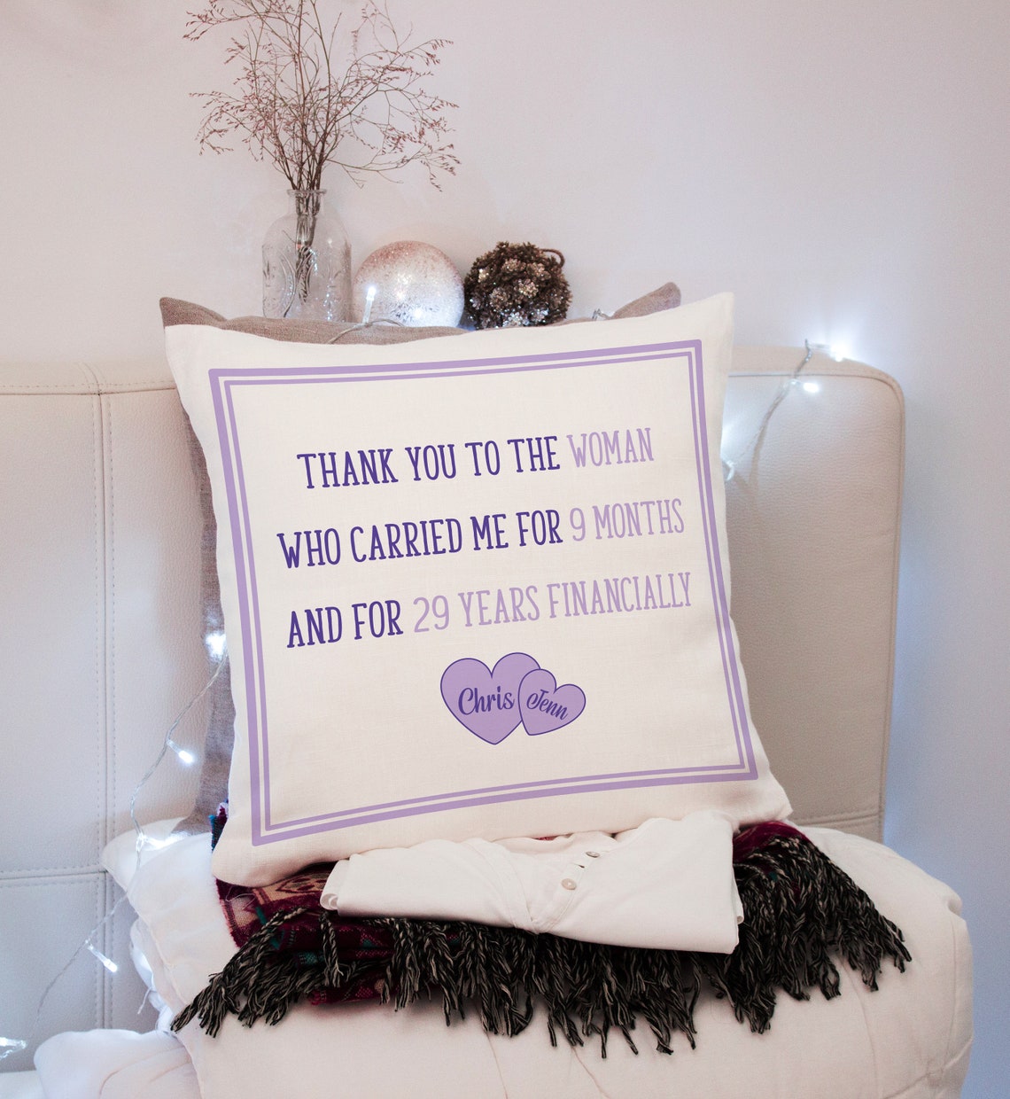 Mother's Day Throw Pillow Mom Daughter Love Gift Etsy