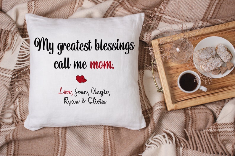 Happy Mother's Day Throw Pillow Mom Children Gift Etsy