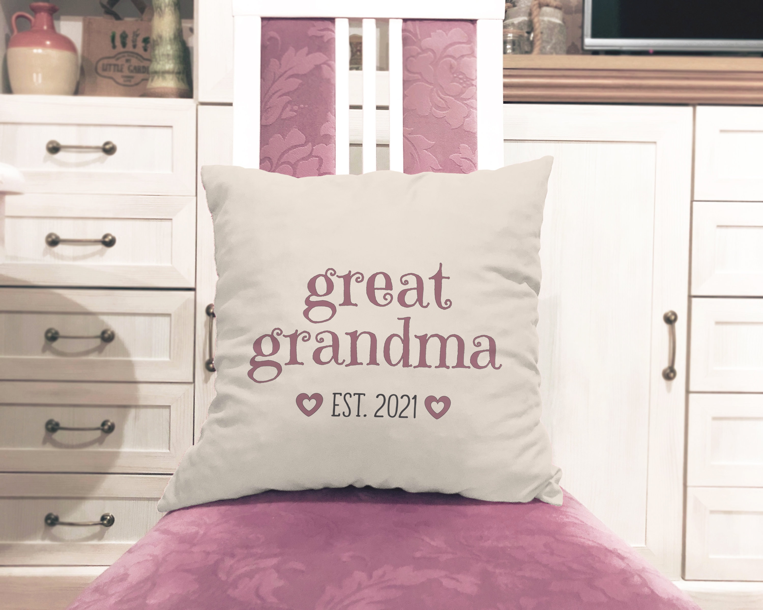 Pregnancy Reveal to Great Grandma Throw Pillow Personalized Etsy