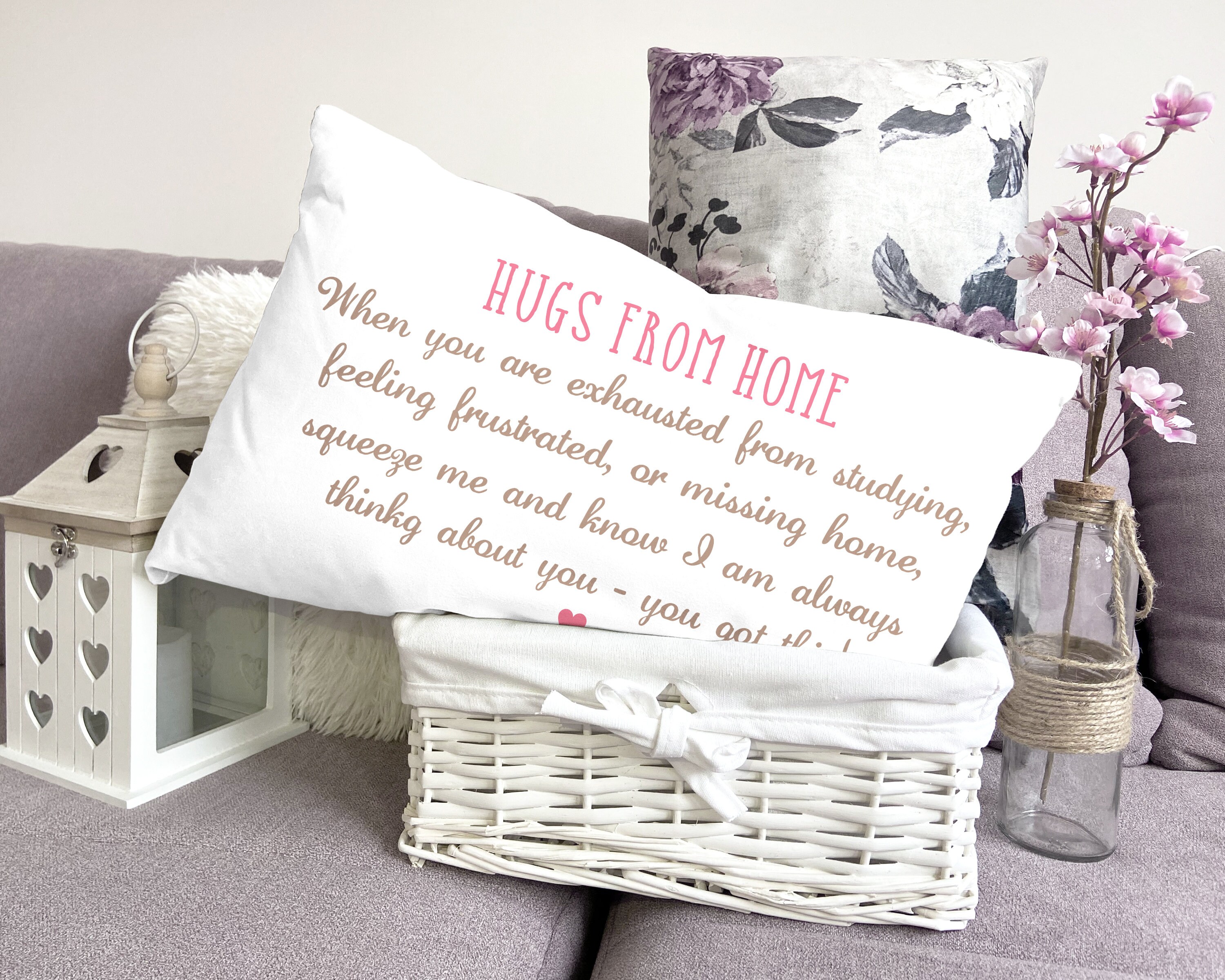 Hugs From Home Pillow Personalized College Dorm Pillow Etsy