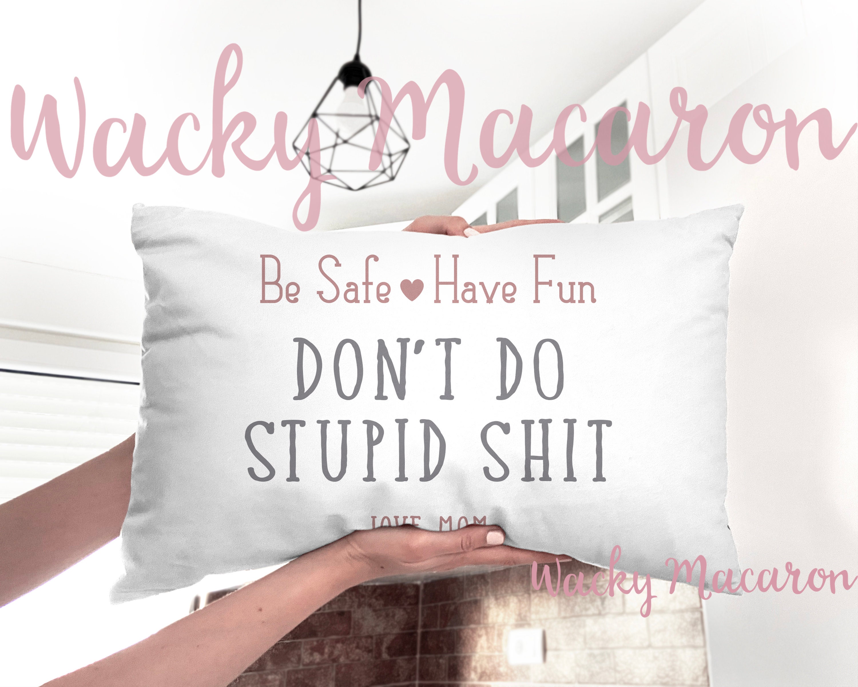 Be Safe Have Fun Don't Do Stupid Shit Dorm Pillow – Sweet Hooligans Design