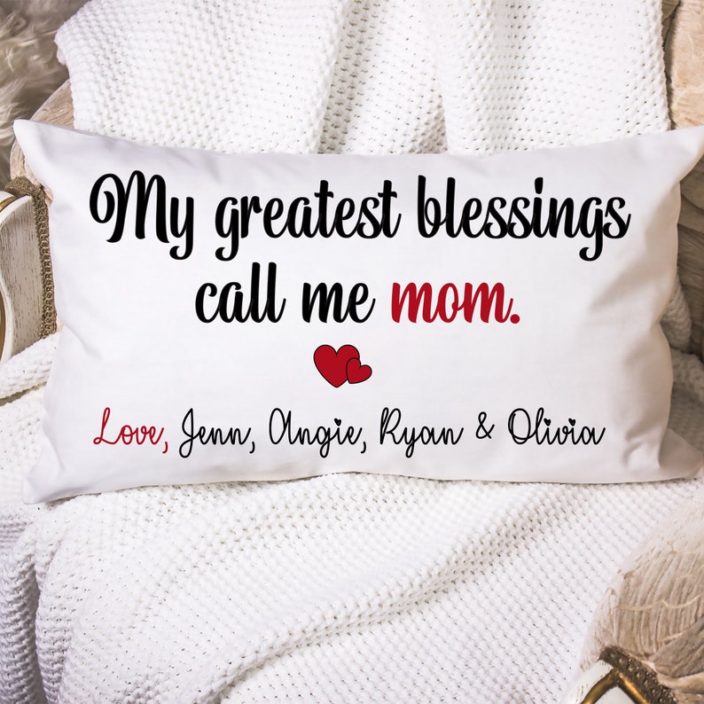 Happy Mother's Day Throw Pillow Mom Children Gift Etsy