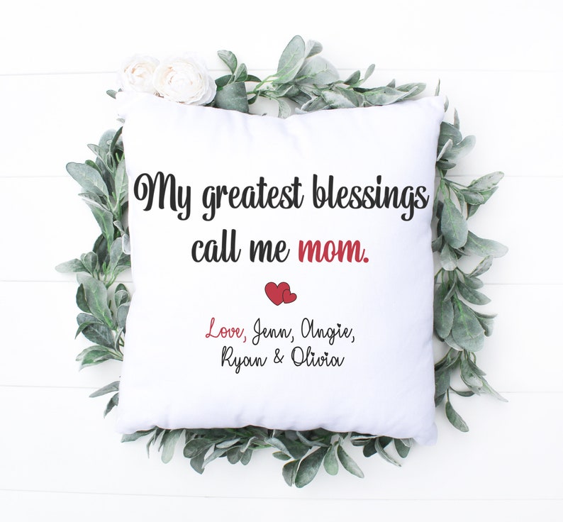 Happy Mother's Day Throw Pillow Mom Children Gift Etsy