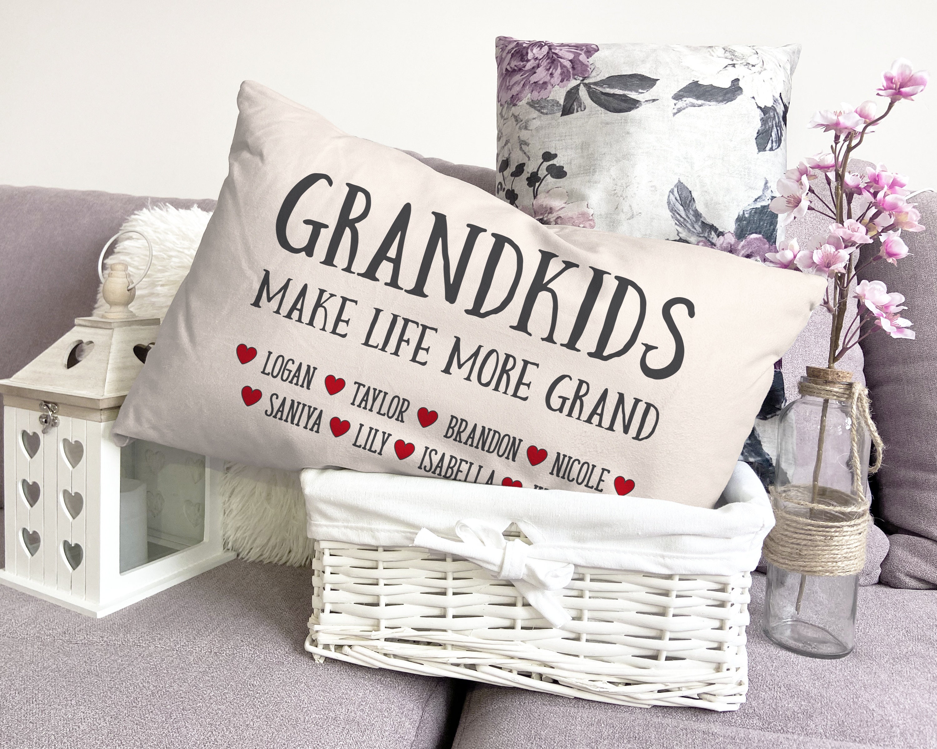 Personalized Pillow for Grandma and Grandpa Grandchildren Etsy
