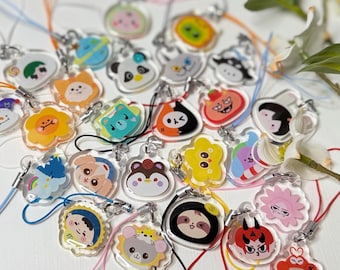 ストラップ GMMTV TayNew POLCASAN PHONE CHARM Gmmtv Taynew POLCASAN Doll Key Chain Plush Stuffed Toy White with ストラップ