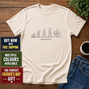 Evolution of Me T-Shirt, Funny Science Shirt, Introvert Tech Humor Tee, Programmer Gift, Minimalist Graphic Tee, Nerdy Gift Idea