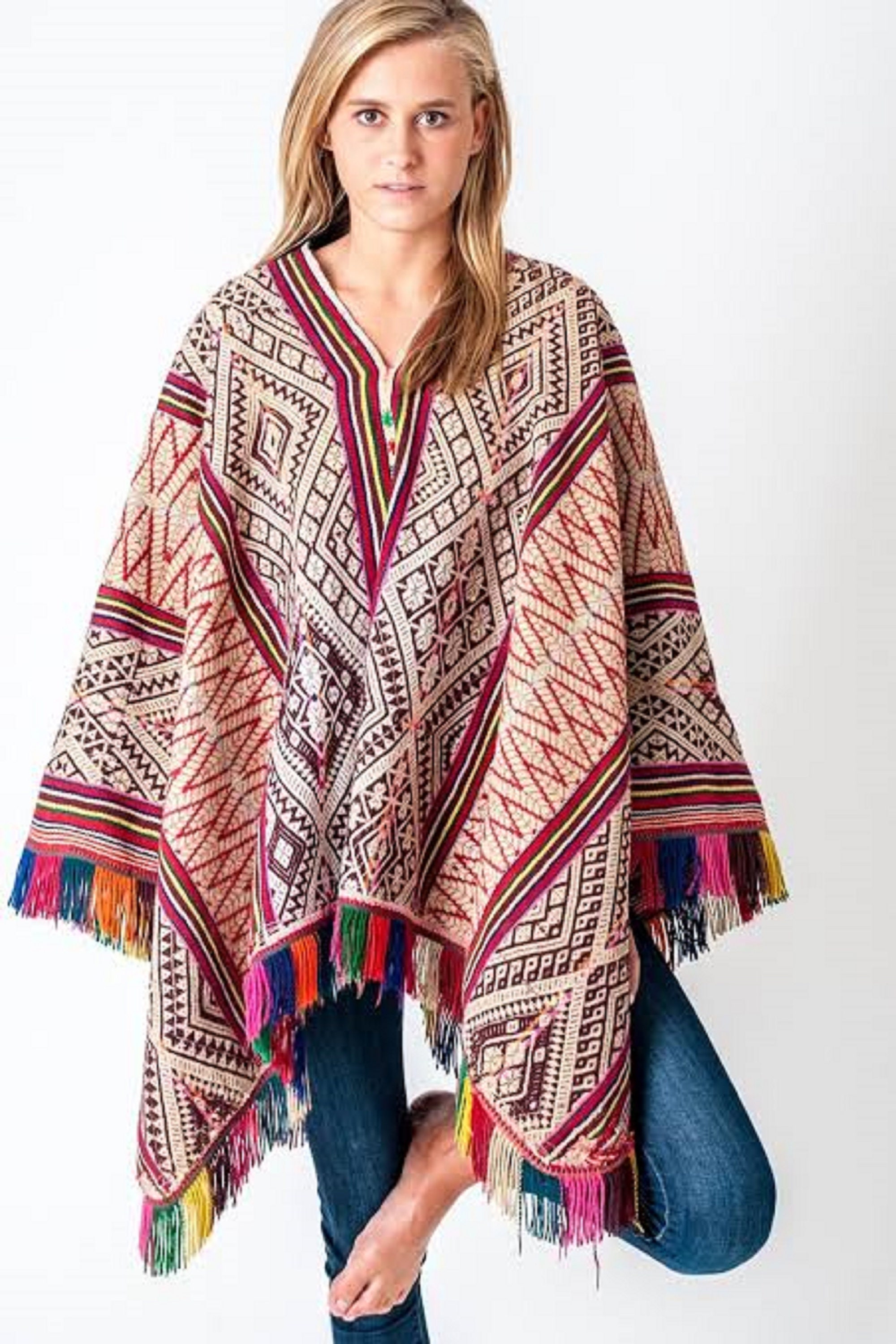 Peruvian Poncho Inca Peruvian poncho wool poncho poncho Etsy