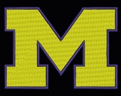 M text Embroidery Design instant download machine embroidery pattern, 8 sizes 8 formats