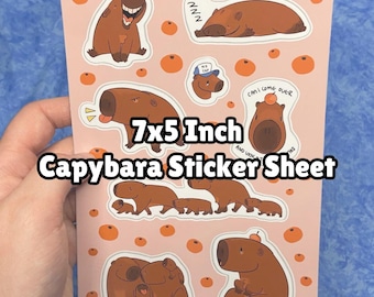 Capybara Cute Animal Sticker Sheet