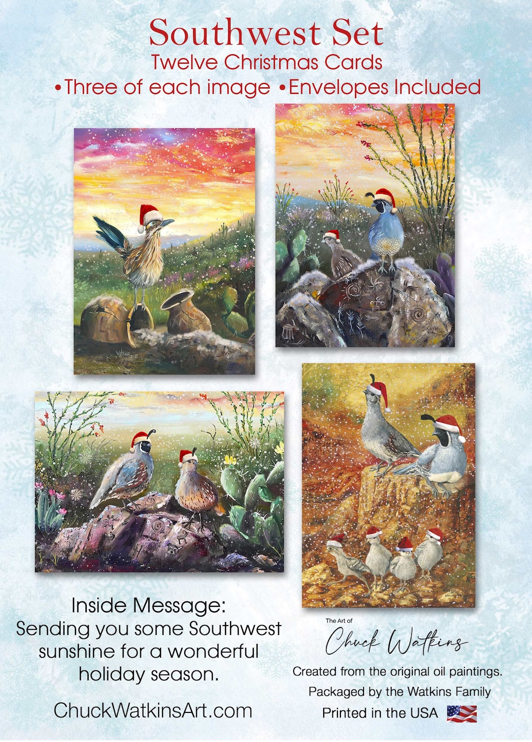 Southwest Christmas Cards 12 Cards Box Set Birds Southwest - Etsy