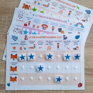 Personalized motivation chart / Reward chart / Good conduct / behavior / Fox / Forest / Unicorn / Jungle / Tiger image 2