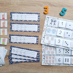 Set of educational aids on numbers / learning to count - counting / learning to write numbers - Kindergarten level