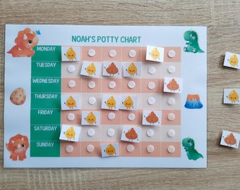 Kids Potty Chart | Potty Train | Sticker Chart | Toilet Train / Potty Training Chart personalized with the child's first name