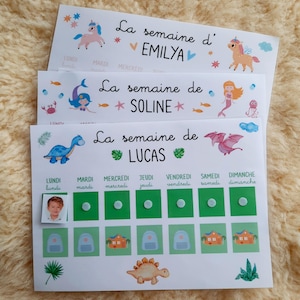 Simplified weekly planner - Finding your way around the days of the week - First weekly planner - Kindergarten / Nanny / Daycare