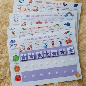 Personalisierte Motivationstabelle für Kinder / Belohnungstabelle / Gutes Verhalten / Verhalten / Anpassbare Anweisungen
