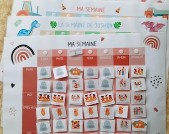 Agenda settimanale per bambini formato A3 / calendario per bambini / la mia settimana / organizzazione per bambini / agenda per bambini formato A3 / Orientarsi durante la settimana