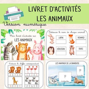 PDF - Animal Activity Booklet - Kindergarten Level - Children&#39;s Learning Booklet on Animals - Digital File