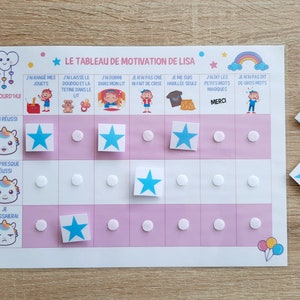 Personalized motivation chart / Reward chart / Good conduct / behavior / Fox / Forest / Unicorn / Jungle / Tiger Licorne