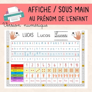 PDF CP Desk Pad – Póster CP letras y números personalizables con el nombre del niño - Archivo digital