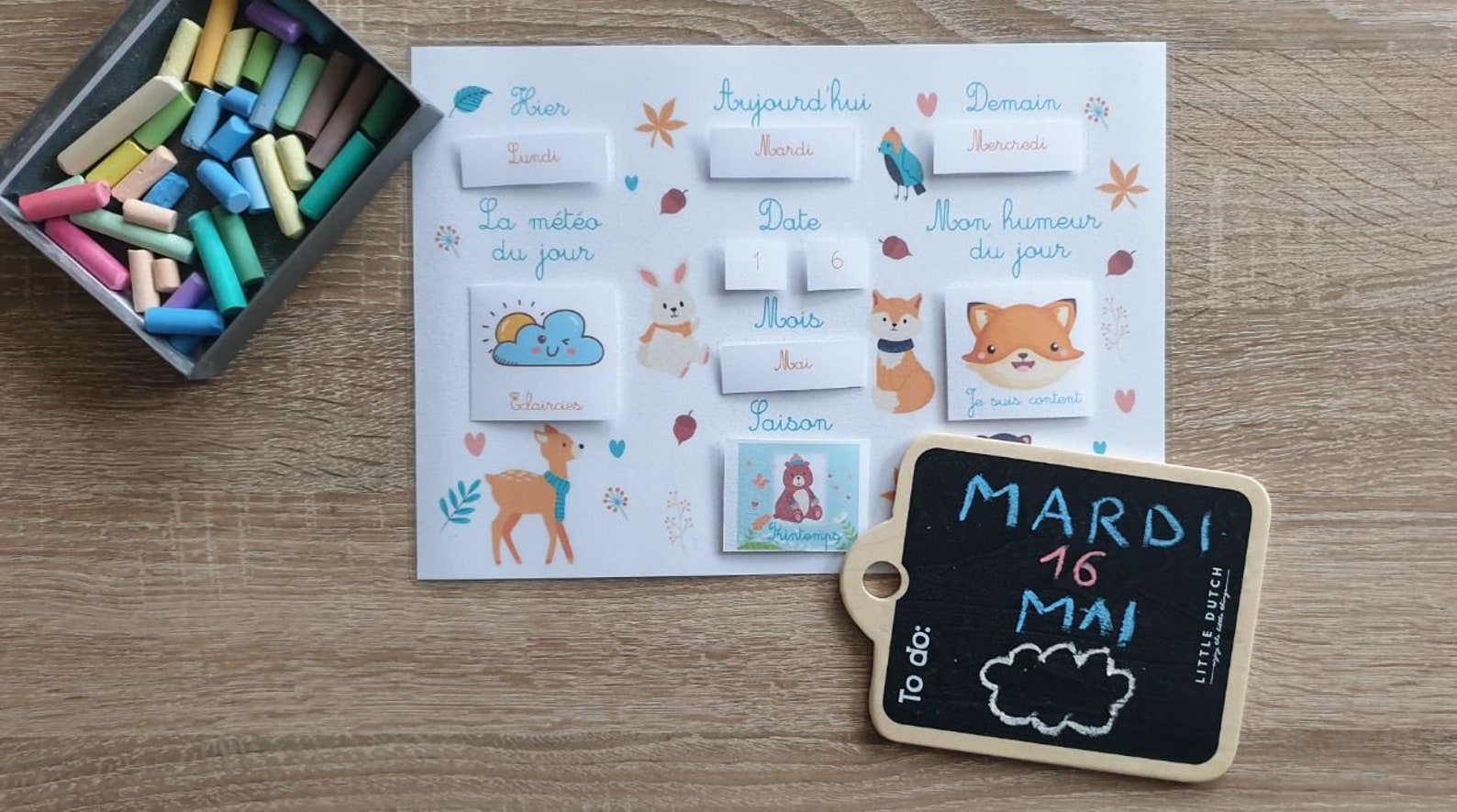 Calendrier perpétuel enfant thème animaux de la forêt/automne | Etsy