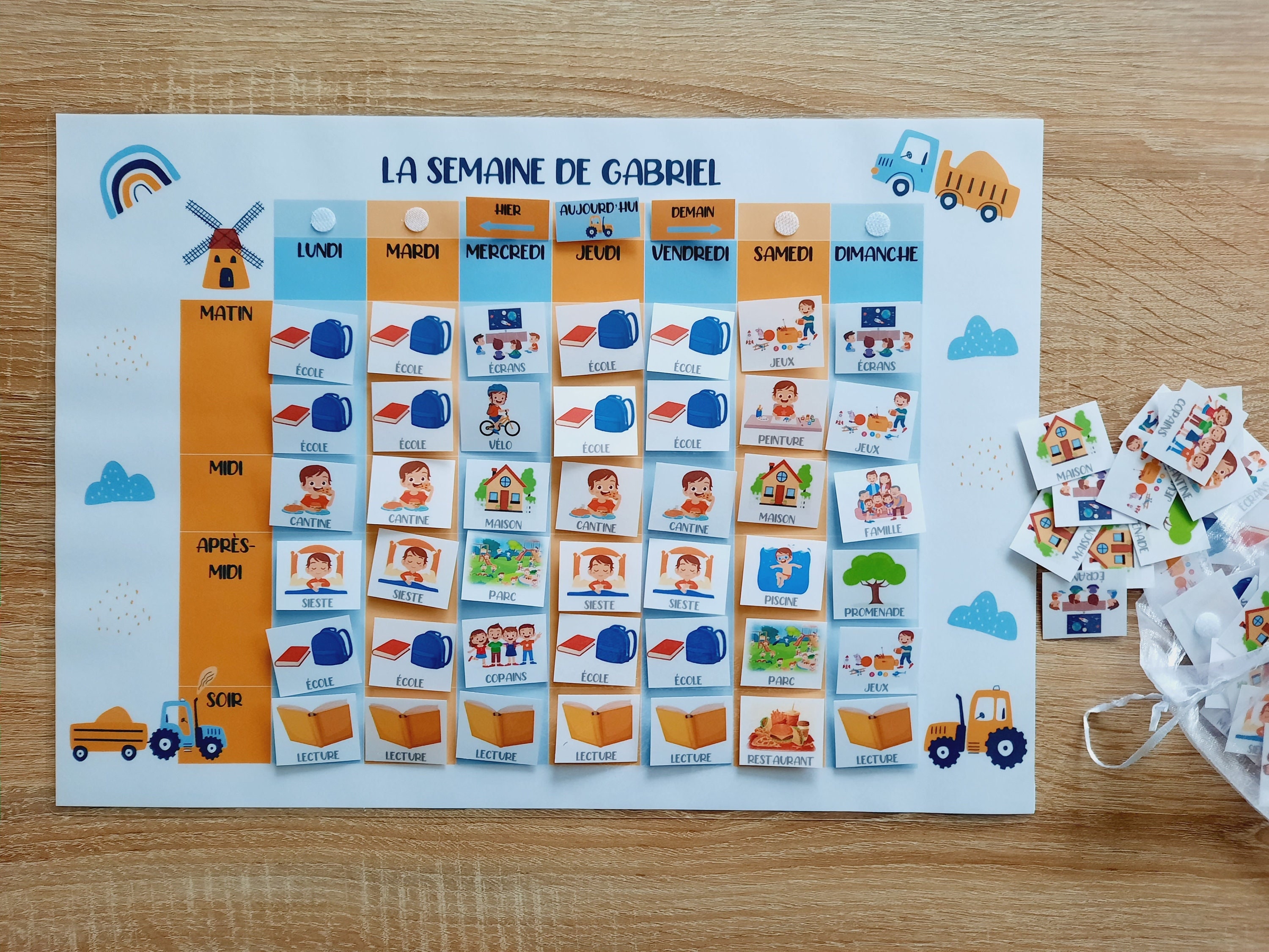 Semainier enfant / calendrier enfant -  France