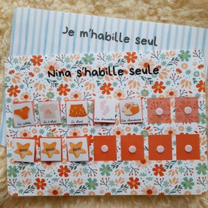I dress myself - Customizable child's independence motivation chart with the child's name